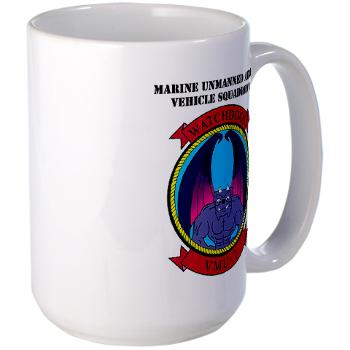 MUAVS1 - M01 - 03 - Marine Unmanned Aerial Vehicle Sqdrn 1 with text - Large Mug